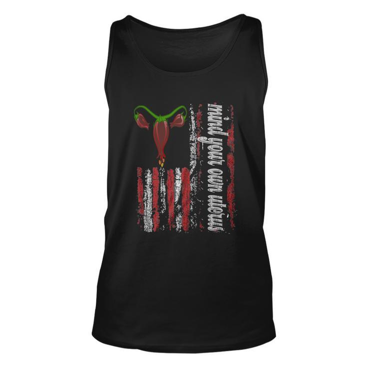 American Flag Mind Your Own Uterus Feminist Womens Rights Gift Unisex Tank Top