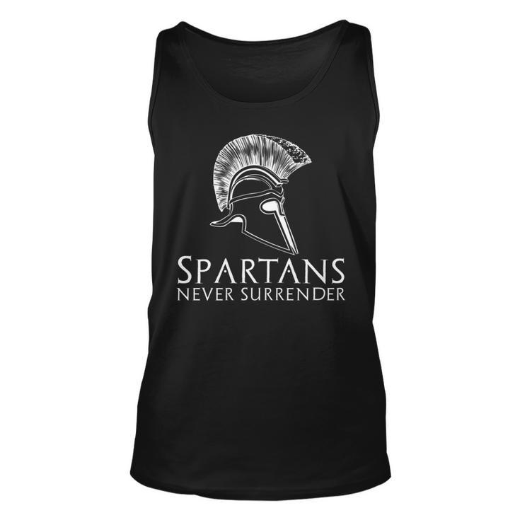 Ancient Spartan Greek History - Spartans Never Surrender   Unisex Tank Top