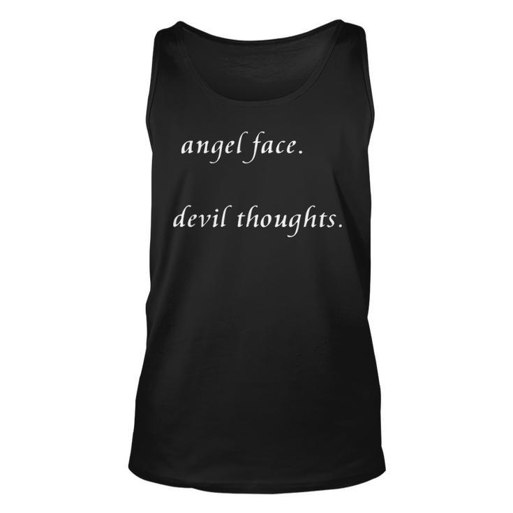 Angel Face Devil Thoughts Unisex Tank Top