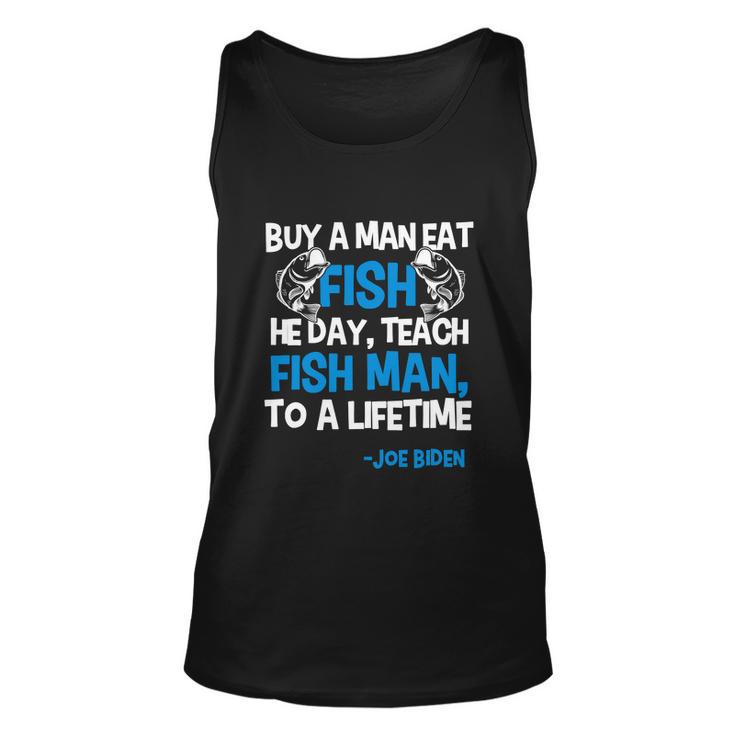 Anti Biden Political Impeach Biden Buy A Man Eat Fish Funny Unisex Tank Top