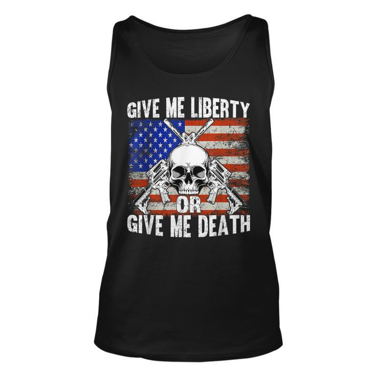 Ar-15 Give Me Liberty Or Give Me Death Skull - Ar15 Rifle  Unisex Tank Top