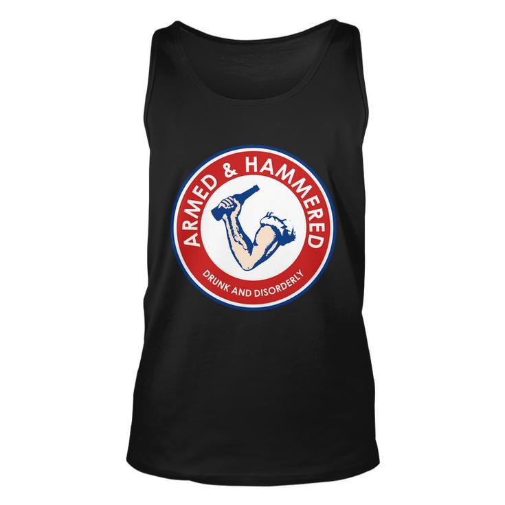 Armed And Hammered Drunk And Disorderly Funny Drinking Unisex Tank Top
