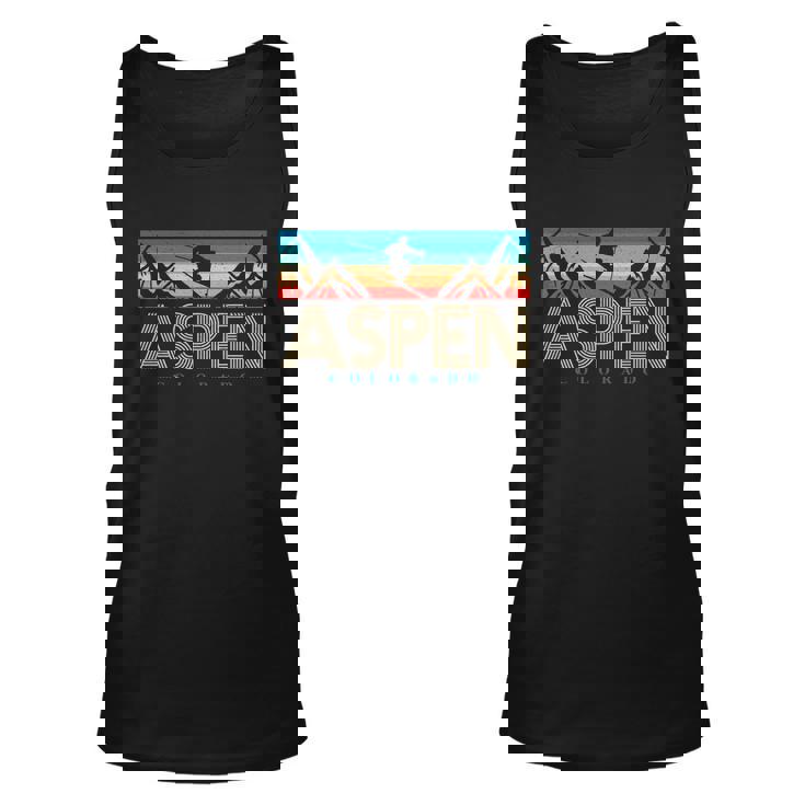 Aspen Colorado Ski Sunset Mountain Unisex Tank Top
