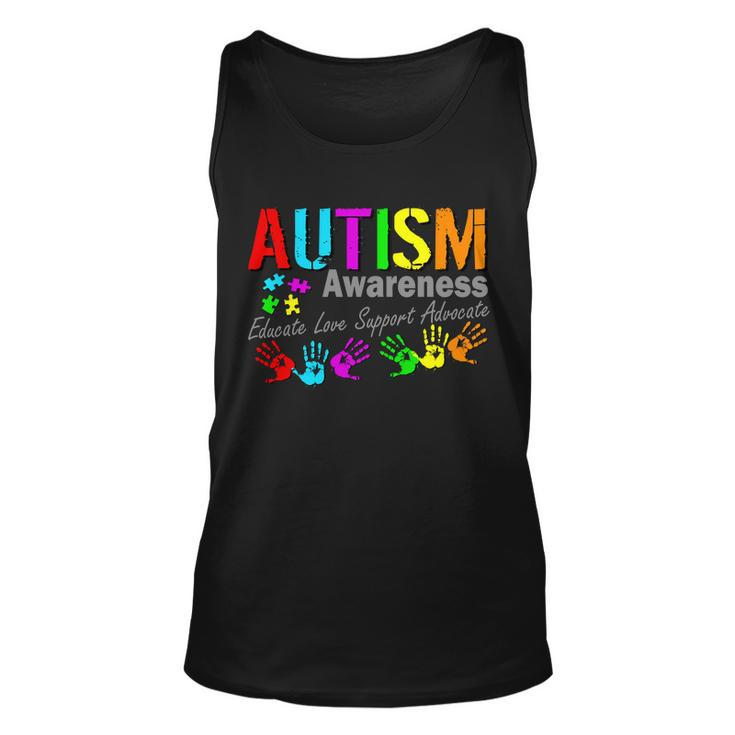 Autism Awareness Educate Love Support Advocate Unisex Tank Top