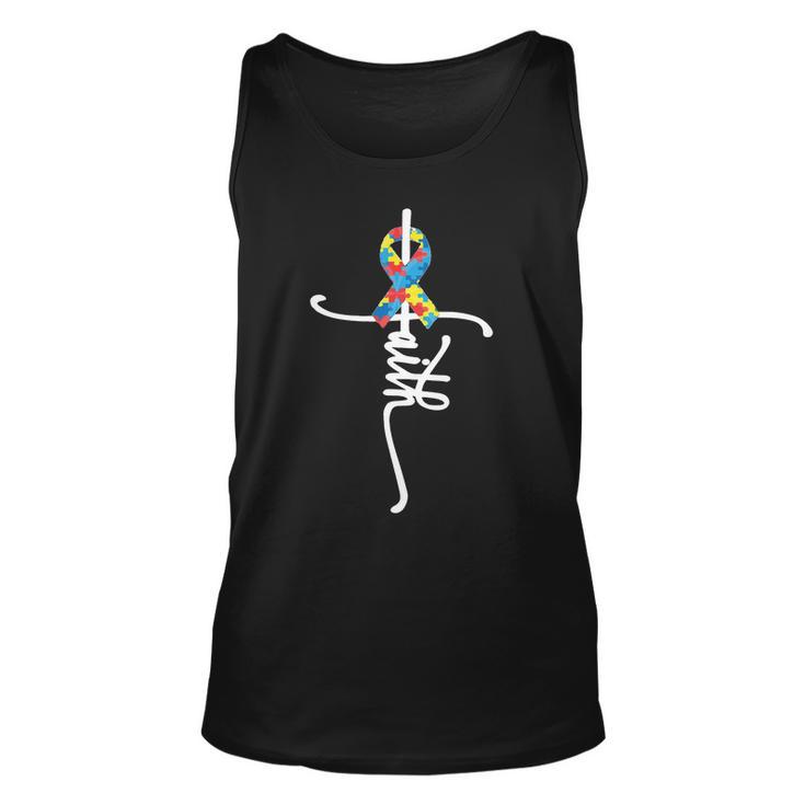 Autism Faith Puzzle Ribbon V2 Unisex Tank Top