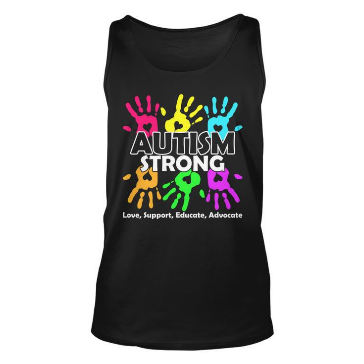 Autism Strong Love Support Educate Advocate Unisex Tank Top