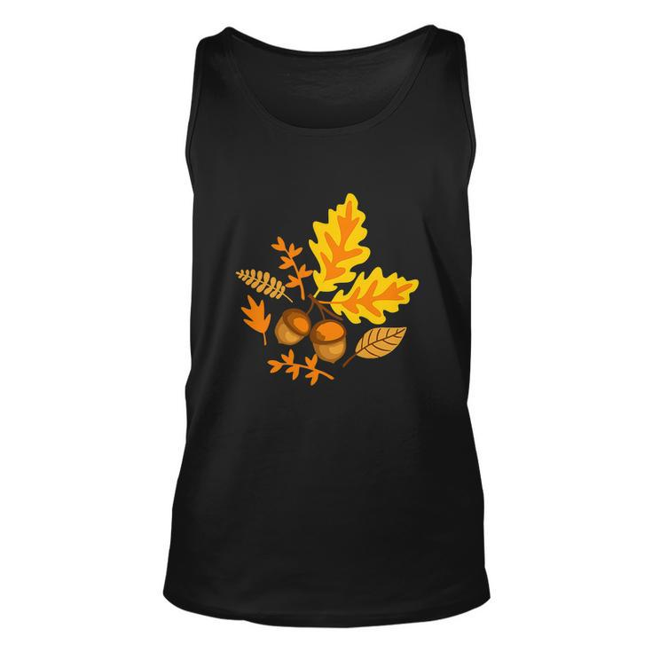 Autumn Leaves And Acorns Fall For Thanksgiving Cute Graphic Design Printed Casual Daily Basic Unisex Tank Top