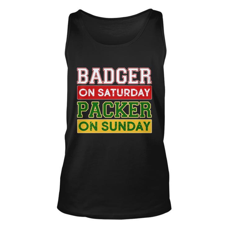 Badger On Saturday Packer On Sunday Tshirt Unisex Tank Top