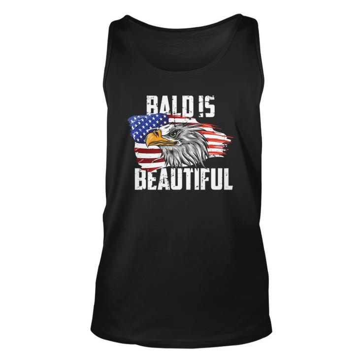 Mens Bald Is Beautiful July 4Th Eagle Patriotic American Vintage Tank Top