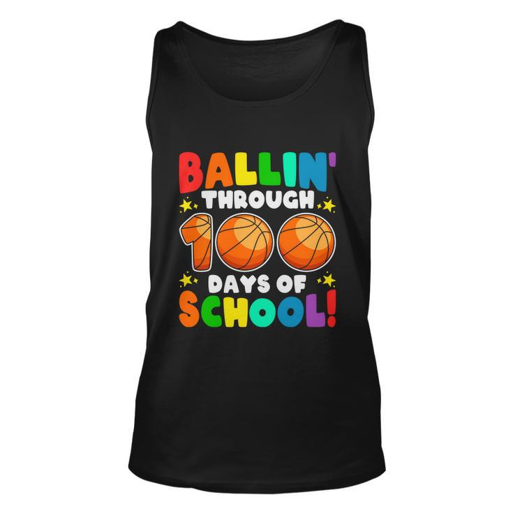 Ballin Through 100 Days Of School Basketball Lovers School Kindergarten Unisex Tank Top