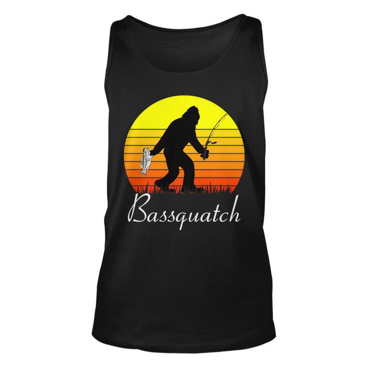 Bassquatch Bigfoot Fishing Tshirt Unisex Tank Top