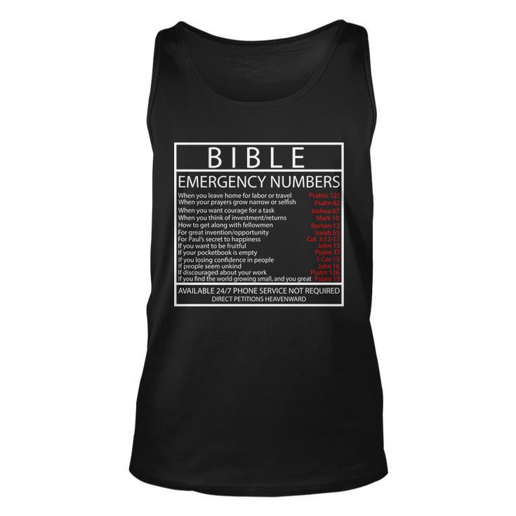 Bible Emergency Hotline Numbers Unisex Tank Top