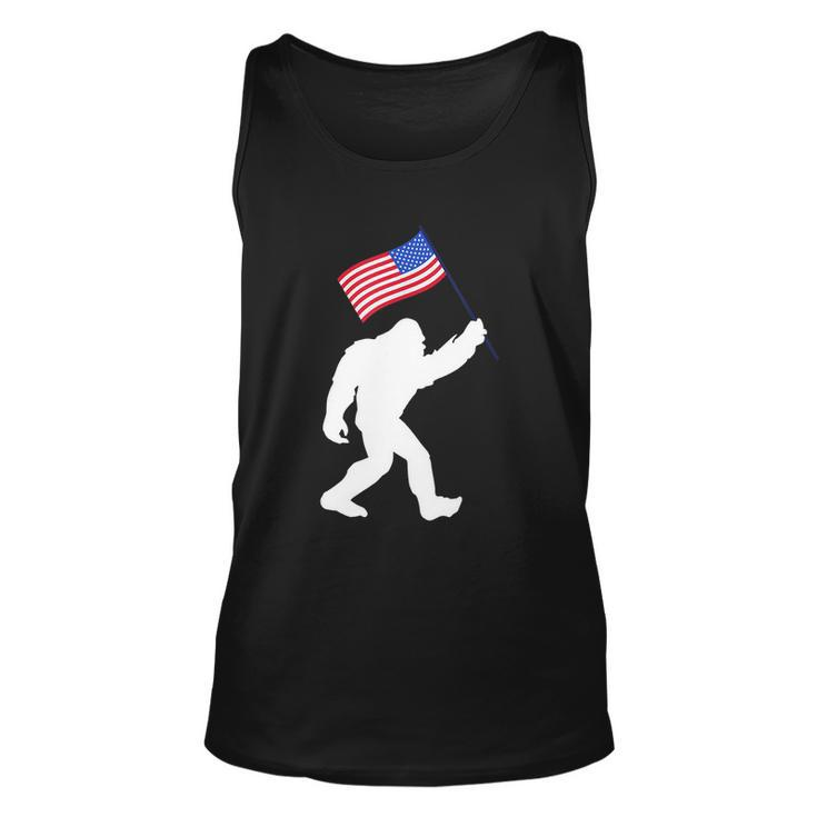 Bigfoot With American Flag Funny 4Th Of July Meaningful Gift Unisex Tank Top