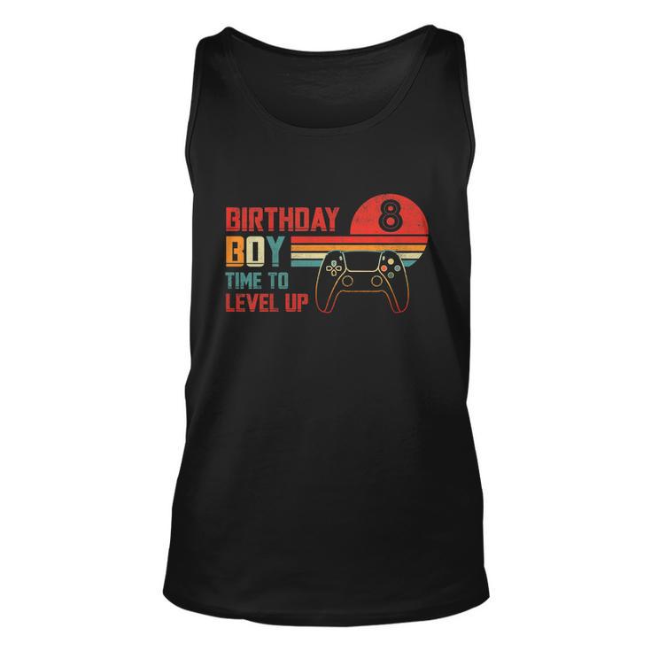 Birthday Gamer Apparel Collectionskids Birthday Boy 8 Time To Level Up Vintage  Unisex Tank Top