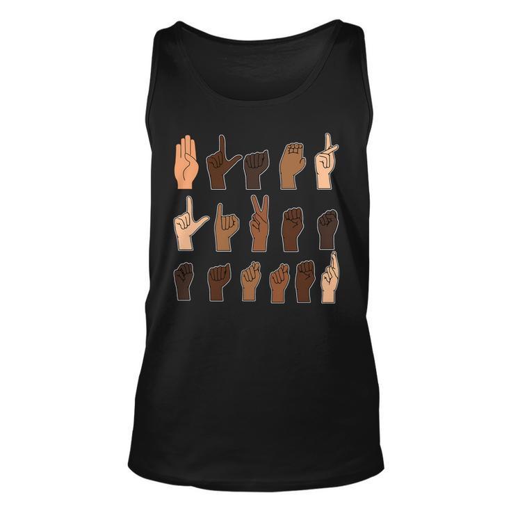 Black Lives Matter Sign Language Tshirt Unisex Tank Top