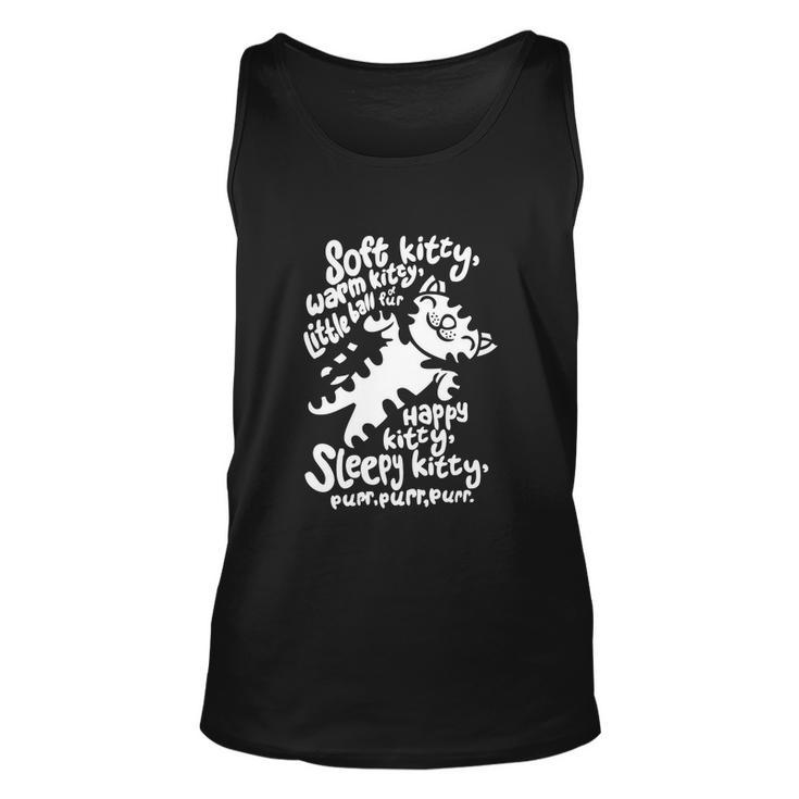 Black Soft Kitty Funny Unisex Tank Top