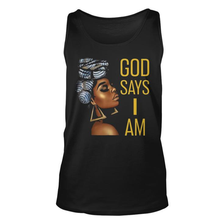 Black Women God Says I Am Black Melanin History Month Pride  Unisex Tank Top