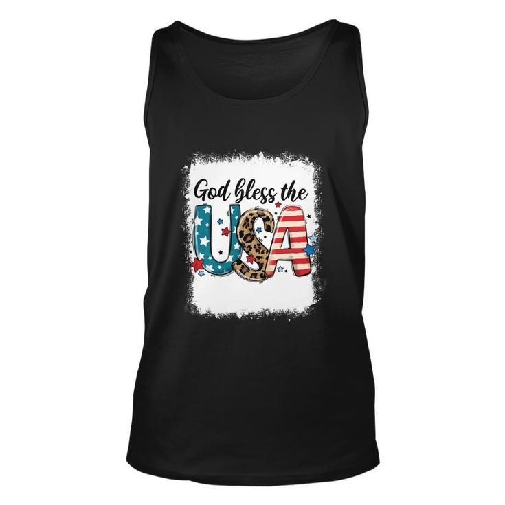 Bleached 4Th July God Bless The Usa Patriotic American Flag Gift Unisex Tank Top
