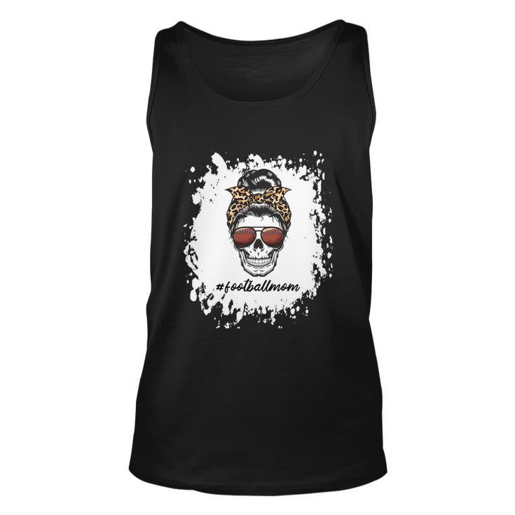 Bleached Football Mom Life With Leopard And Messy Bun Player Great Gift Unisex Tank Top