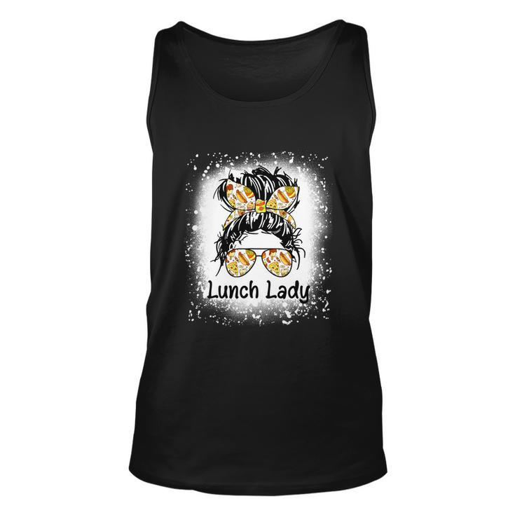 Bleached Lunch Lady Messy Hair Woman Bun Lunch Lady Life Gift V2 Unisex Tank Top