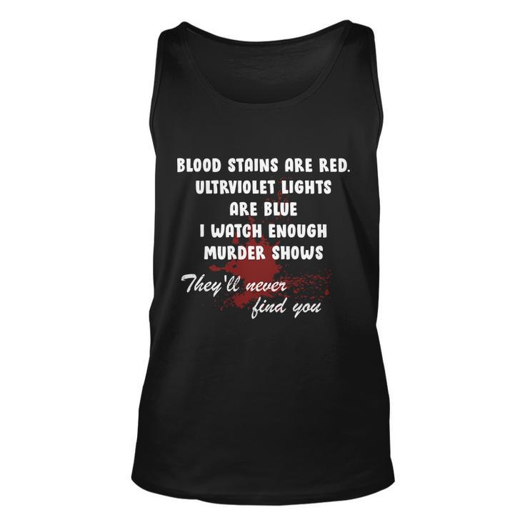 Blood Stains Are Red Ultraviolet Lights Are Blue Tshirt Unisex Tank Top
