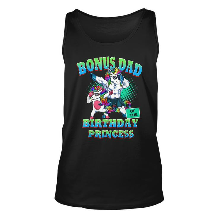 Bonus Dad Of The Birthday Princess Dabbing Unicorn Girl  Unisex Tank Top
