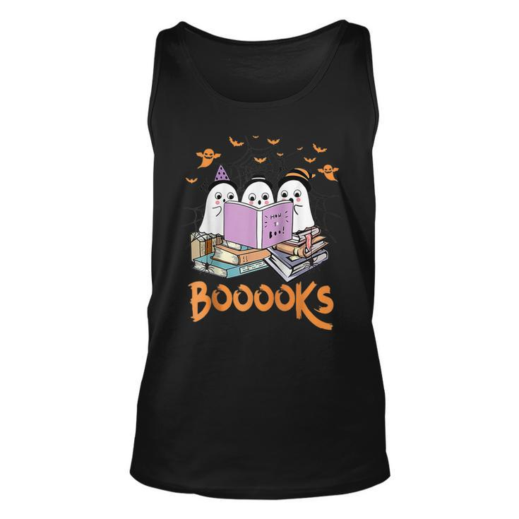 Boo Read Books Library Funny Booooks Ghost Halloween Gifts  Unisex Tank Top