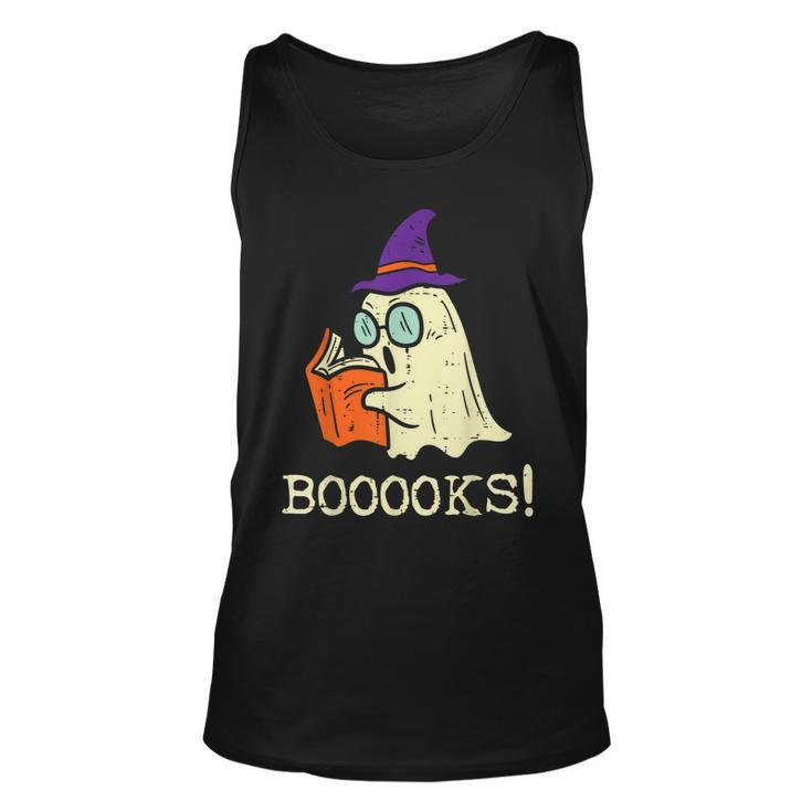 Books Ghost Boo Funny Reading Halloween Teacher Librarian  Unisex Tank Top