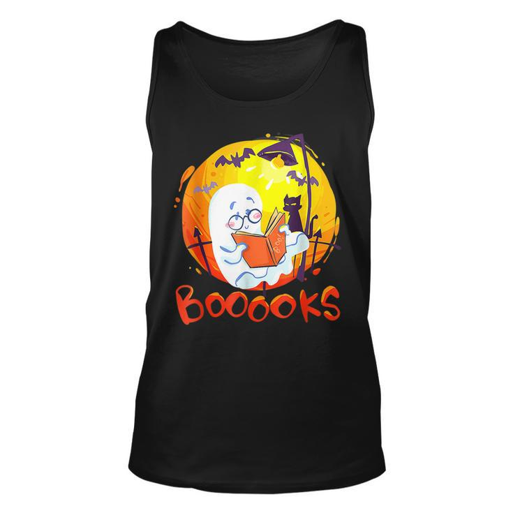 Booooks Ghost Funny Halloween Teacher Book Library Reading  Unisex Tank Top