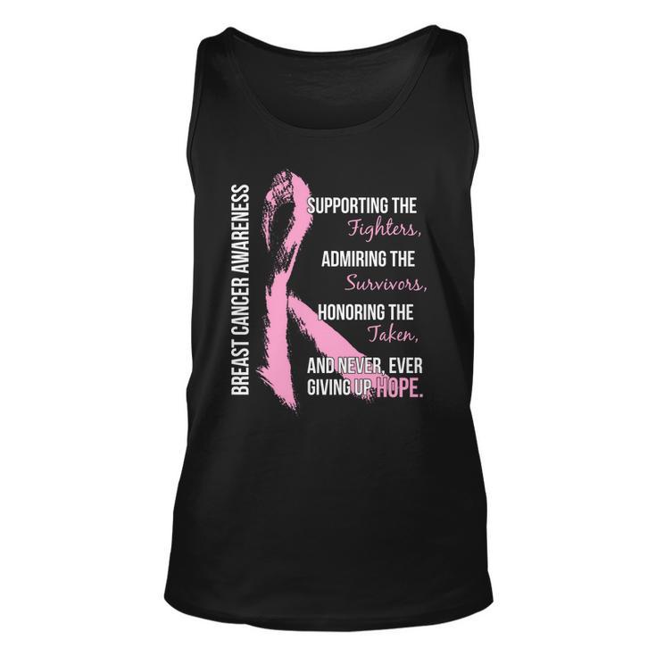 Breast Cancer Awareness Never Give Up Hope Unisex Tank Top