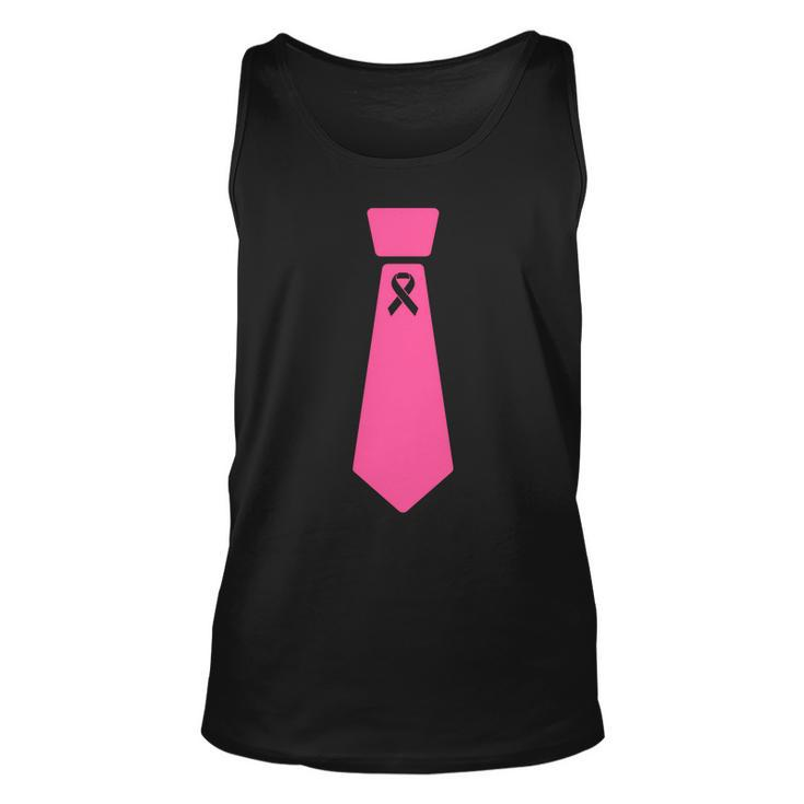Breast Cancer Awareness Ribbon Tie Unisex Tank Top
