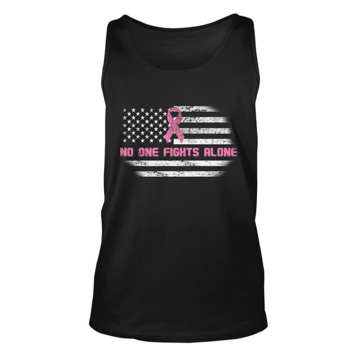 Breast Cancer Flag No One Fights Alone Tshirt Unisex Tank Top