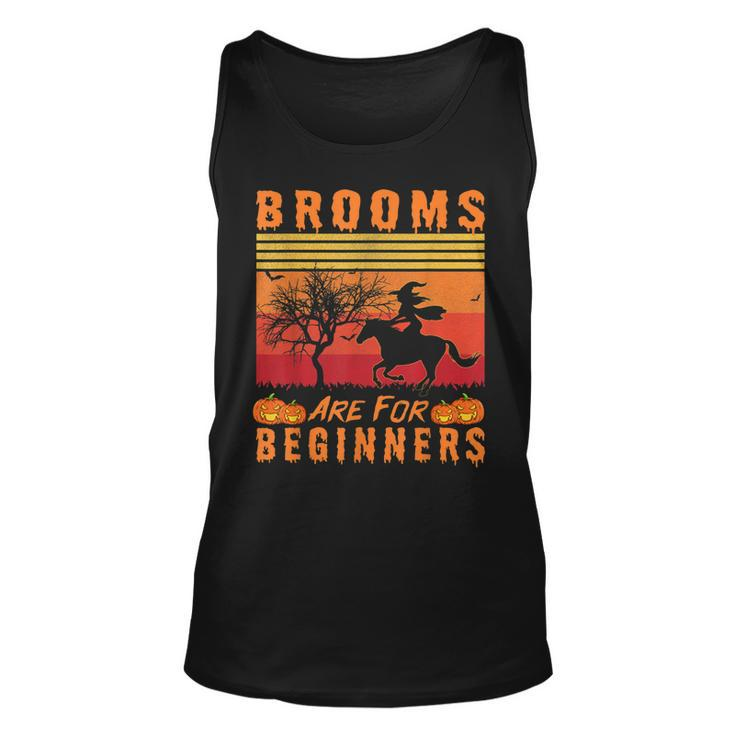 Brooms Are For Beginners Horse Witch Halloween Womens Girls  Unisex Tank Top