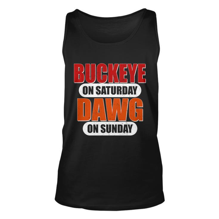 Buckeye On Saturday Dawg On Sunday Tshirt Unisex Tank Top