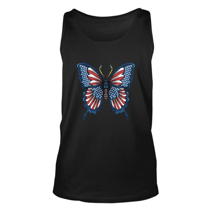 Butterfly American Flag Usa Unisex Tank Top