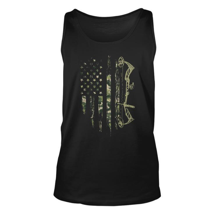 Camo American Flag Bowhunting Bow Archery Deer Hunting Gift  Men Women Tank Top Graphic Print Unisex
