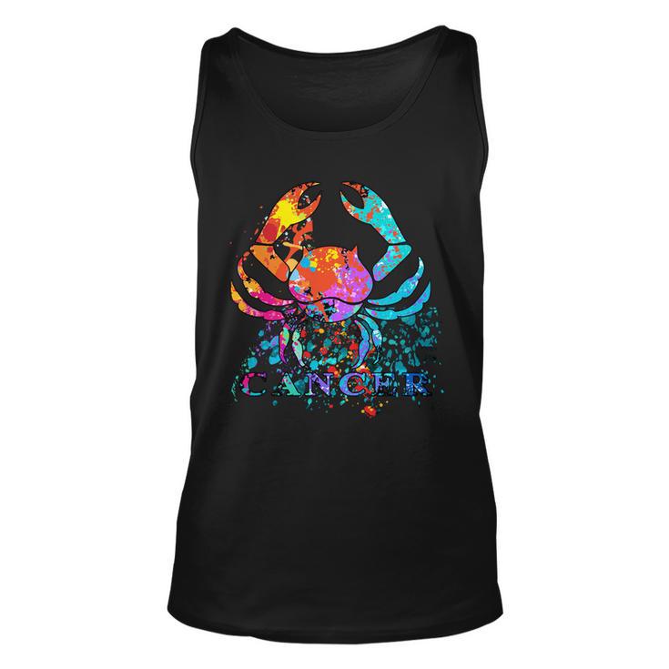 Cancer Zodiac Sign Crab Colorful Unisex Tank Top