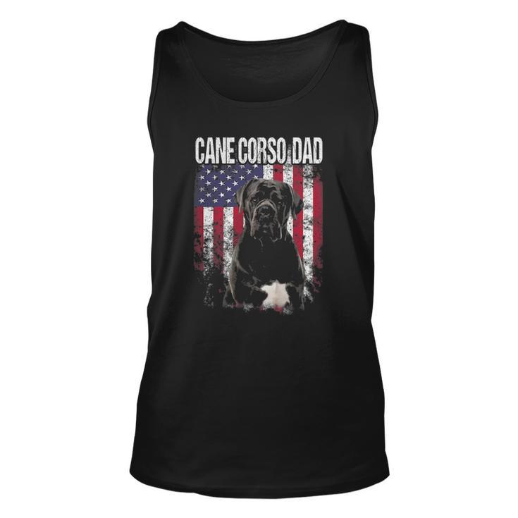 Cane Corso Dad With Proud American Flag Dog Lover Gifts Men Women Tank Top Graphic Print Unisex