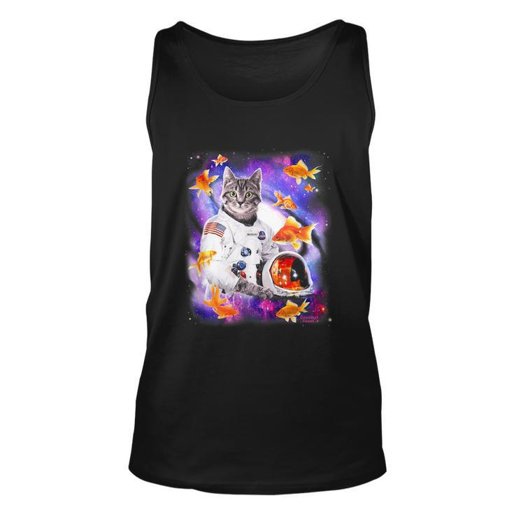 Cat Astronaut In Cosmic Space Funny Shirts For Weird People Unisex Tank Top