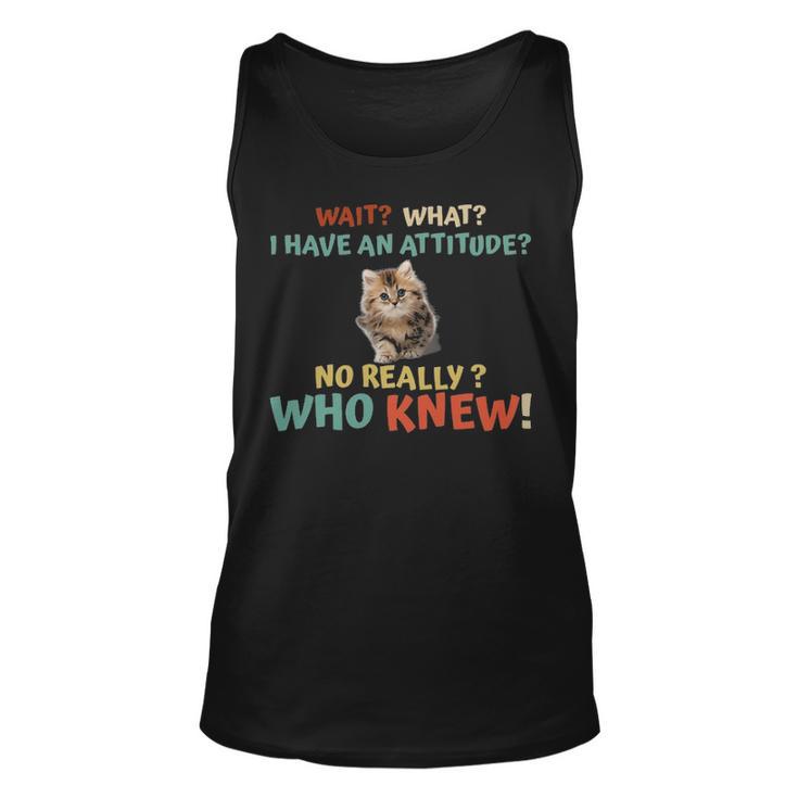 Cat Attitude Really Unisex Tank Top