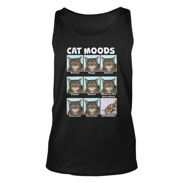 Cat Moods Funny Meme Tshirt Unisex Tank Top