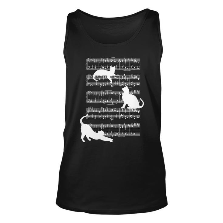 Cat Music Note Sheet Unisex Tank Top