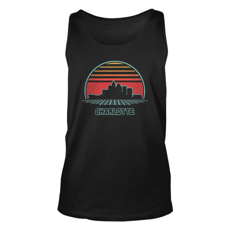 Charlotte City Skyline Retro 80S Style Souvenir Gift Unisex Tank Top