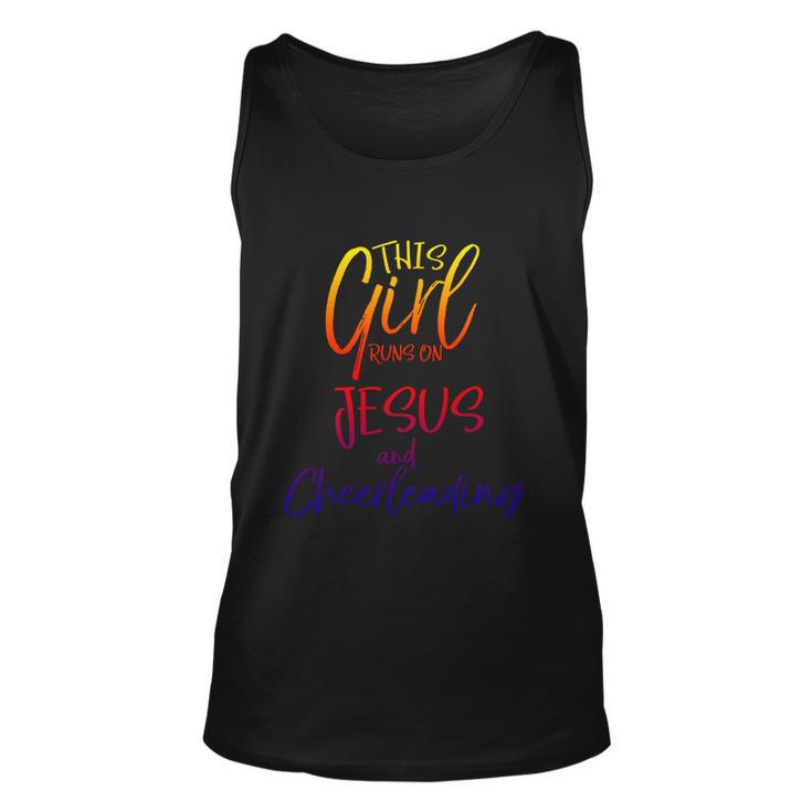 Cheerleader Gift This Girl Runs On Jesus And Cheerleading Cool Gift Unisex Tank Top