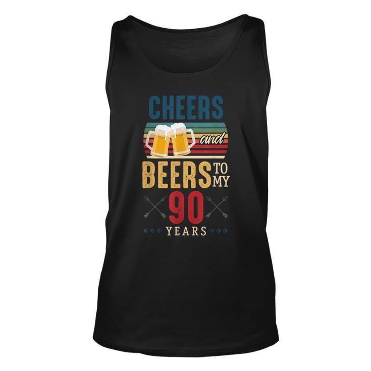 Cheers And Beers To My 90 Years 90Th Birthday  Unisex Tank Top
