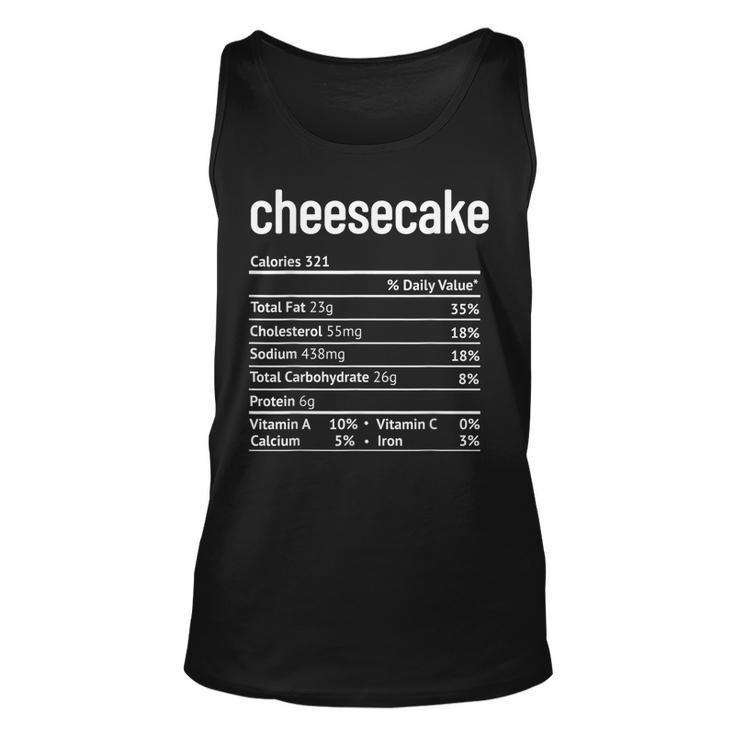 Cheesecake Nutrition Facts Funny Thanksgiving Christmas  V2 Unisex Tank Top