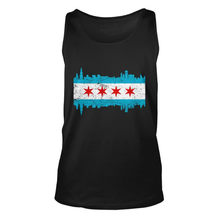 Chicago City Skyline Flag Vintage Unisex Tank Top