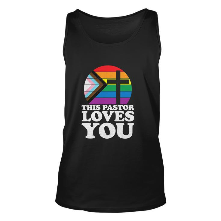 Christian Ally Inclusive Pride Clergy This Pastor Loves You Unisex Tank Top