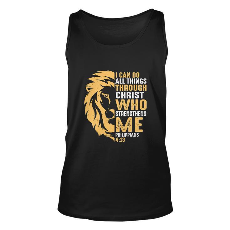 Christian I Can Do All Things Through Christ Lion Faith Unisex Tank Top