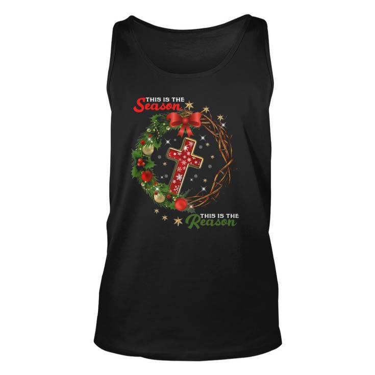 Christmas Wreath This Is The Season This Is The Reason-Jesus Tank Top